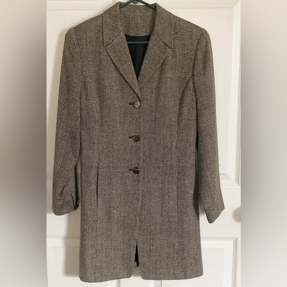 Vintage ANN MAY gray silk tweed coat, XS. - Picture 2 of 7